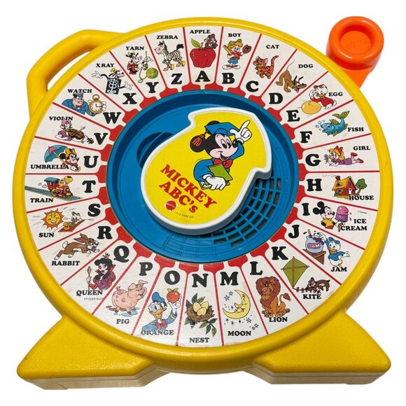See N Say Vintage Mickey ABC 12 in English Clear Voice Box Fisher-Price SNS 1989 - Picture 4 of 12